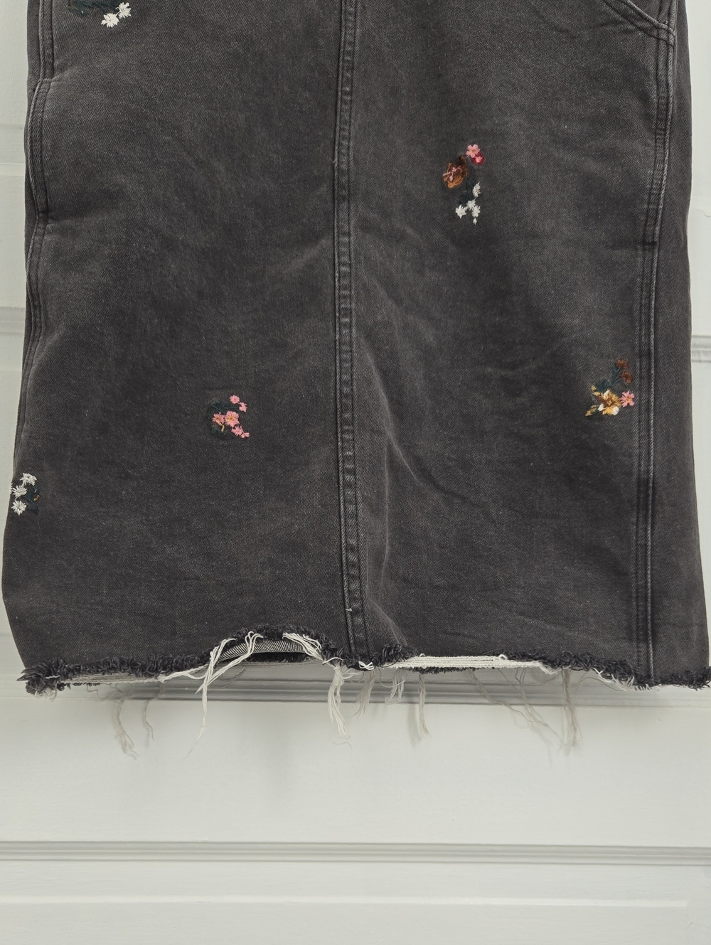 Charcoal Embroidered Denim Overall Skirt - Picture 14 of 14